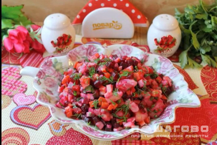 Винегрет с крабовыми палочками