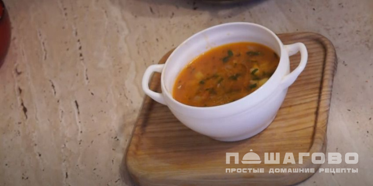 Суп из кильки в томатном соусе