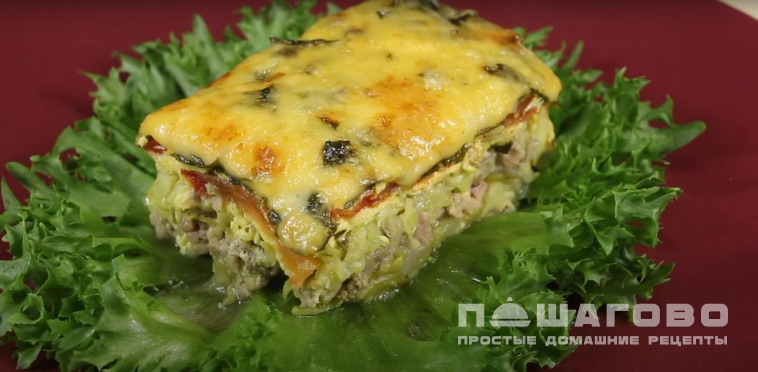 Запеканка из кабачков с фаршем