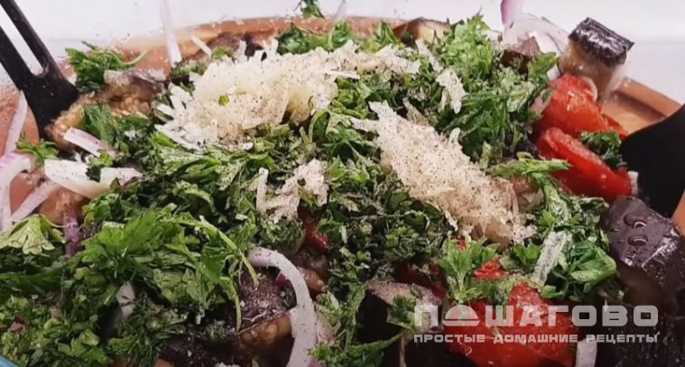 Теплый салат из запеченных овощей