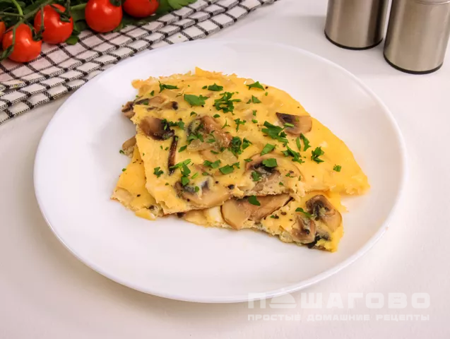 Омлет с грибами и сливками