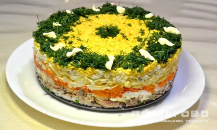 Салат Мимоза без картошки с рисом