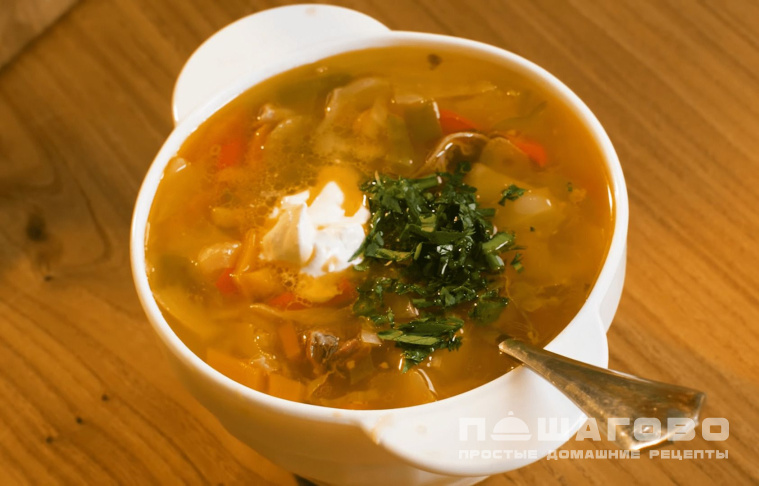 Мясной бульон с овощами и картофелем