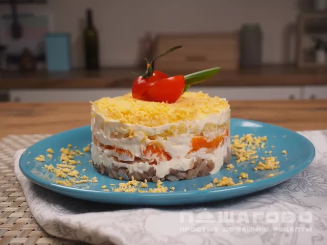 Салат «Мимоза» со скумбрией