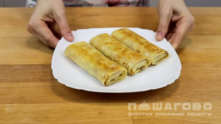 Блины с курицей фаршированные