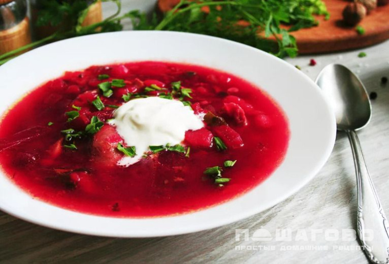 Свекольник классический на мясном бульоне