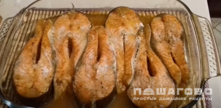 Форель, запеченная в духовке стейками