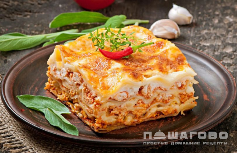 Лазанья из домашнего теста
