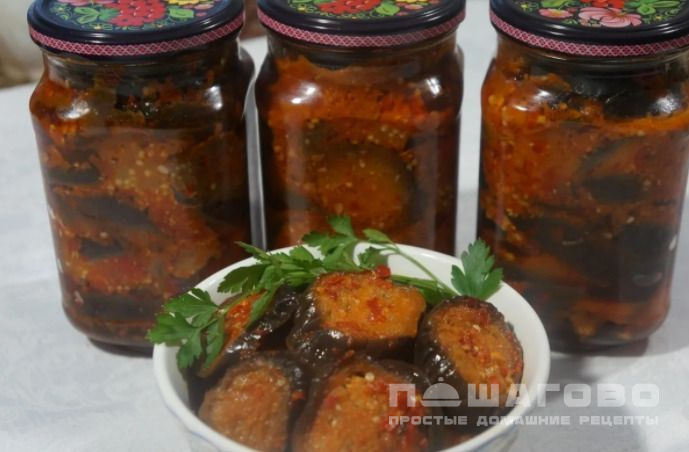 Баклажаны кружками в острой приправе