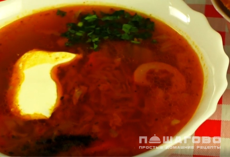 Щи из свежей капусты с мясом