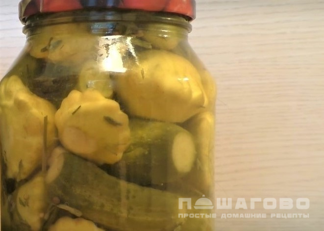 Огурцы с патиссонами на зиму