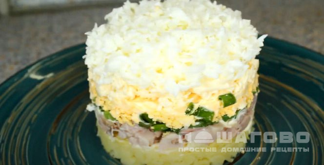 Салат с копченым мясом