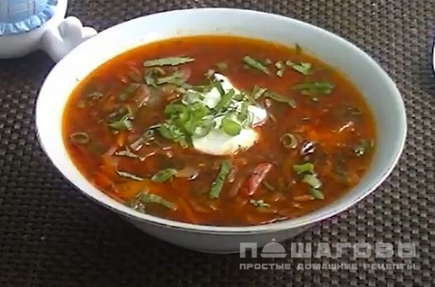 Борщ со свежей белокочанной капустой