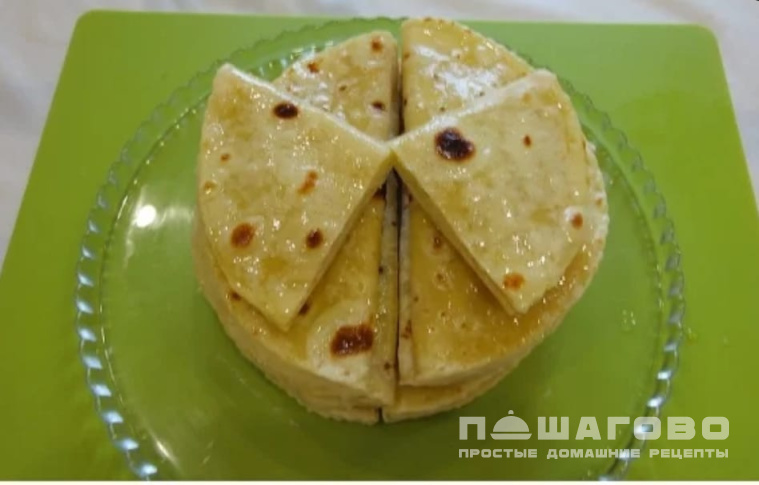 Кыстыбый с картофелем из пельменного теста