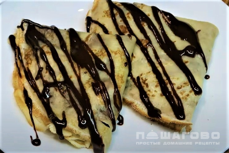 Блины с бананом и шоколадом