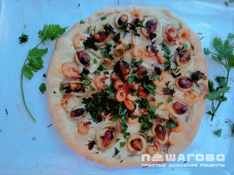 Пицца с морепродуктами