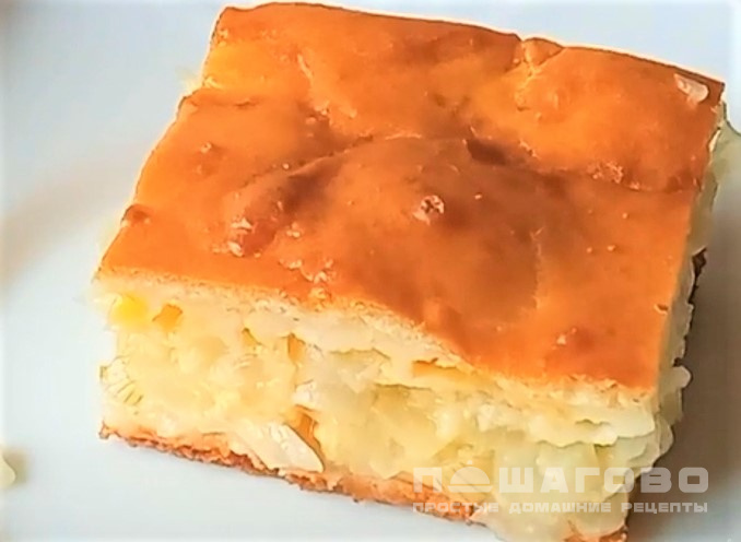Луковый заливной пирог