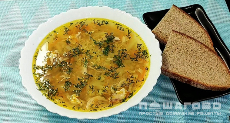 Суп с чечевицей и картофелем и курицей