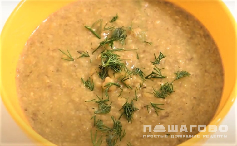 Суп-пюре с шампиньонами и картофелем
