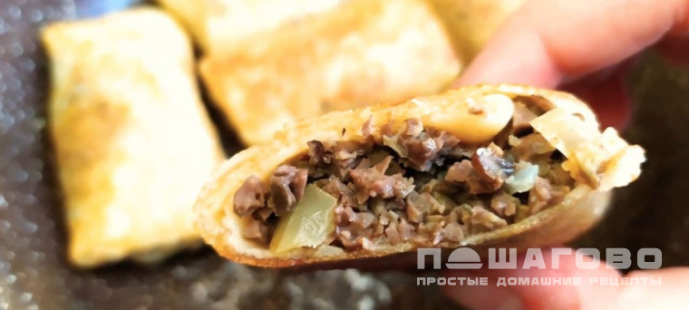 Блинчики с начинкой из легкого свиного
