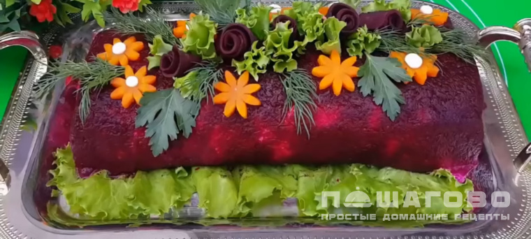 Салат-рулет Селедка под шубой