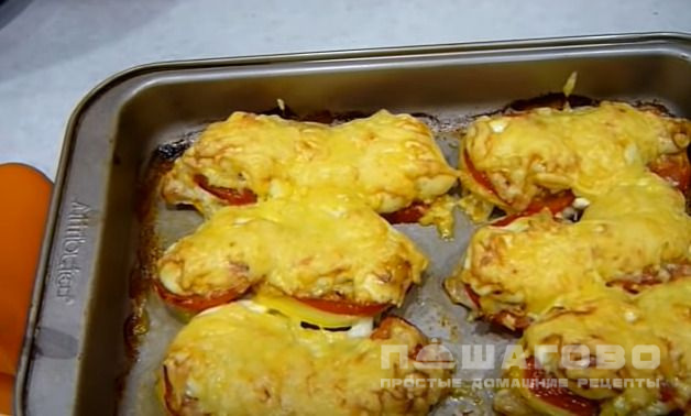 Курица по-французски с помидорами