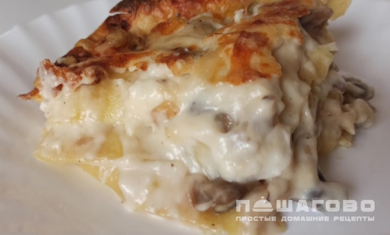 Лазанья ПП с грибами и сыром