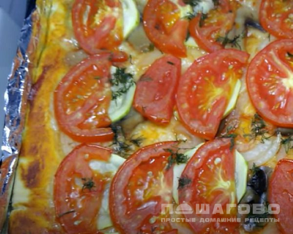 Пицца постная с грибами