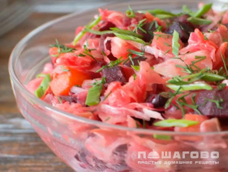 Винегрет с солеными грибами