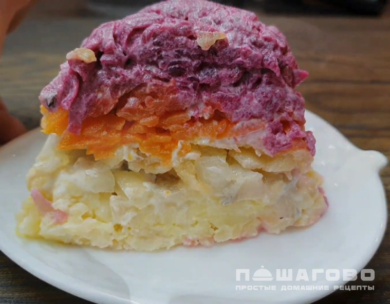 Селедка под шубой с яблоком
