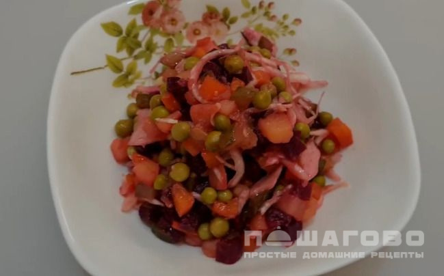 Винегрет классический с горошком и солеными огурцами