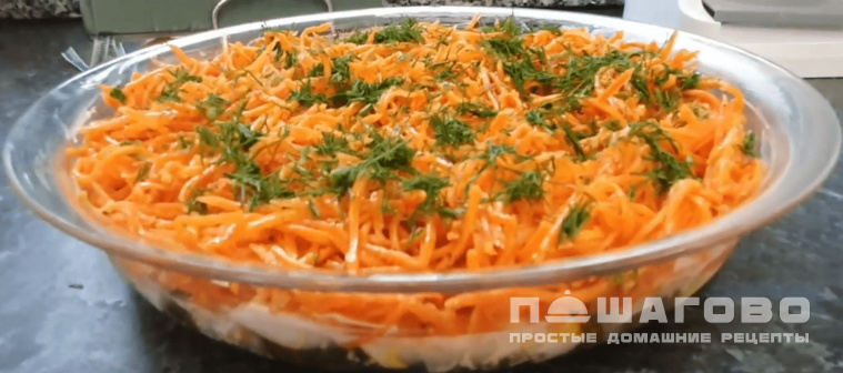 Салат из куриной печени с корейской морковью