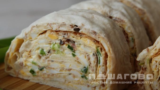 Рулет Мимоза в лаваше