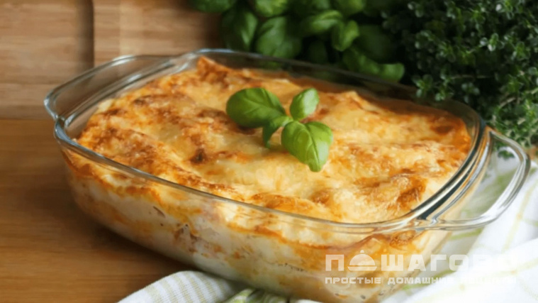 Лазанья с фаршем из готовых листов в духовке