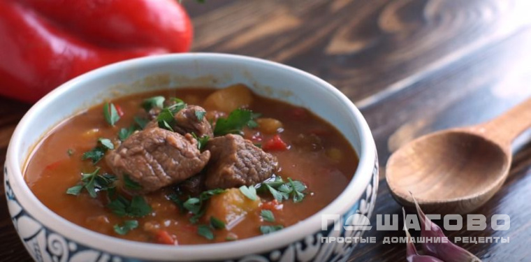 Суп с мясом густой