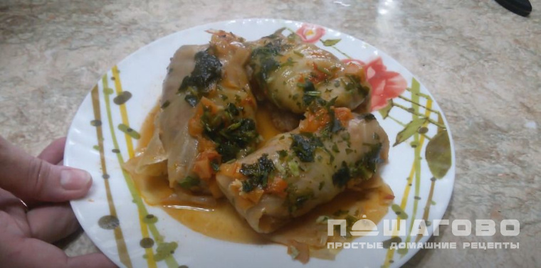 Голубцы с гречкой и куриной печенью