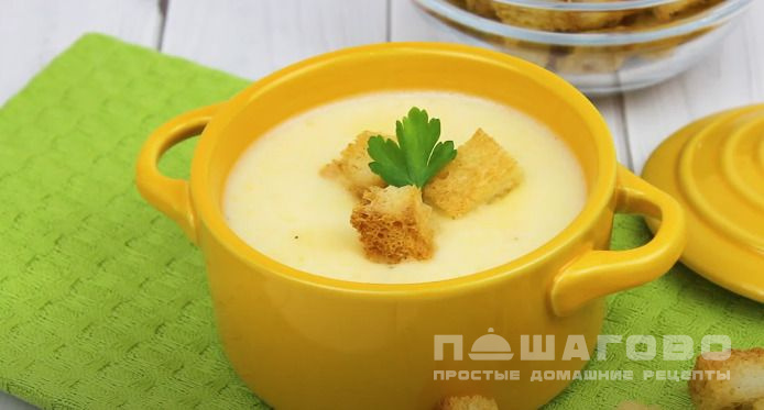 Нежный куриный суп-пюре с сыром
