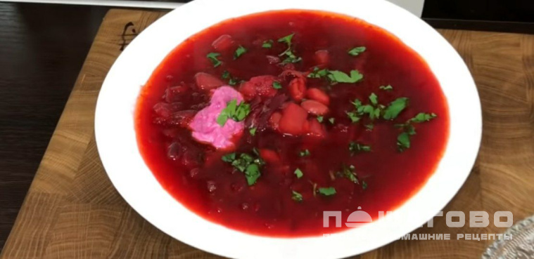 Сытный вегетарианский борщ без мяса