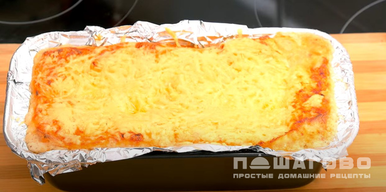 Лазанья с шампиньонами и куриным филе