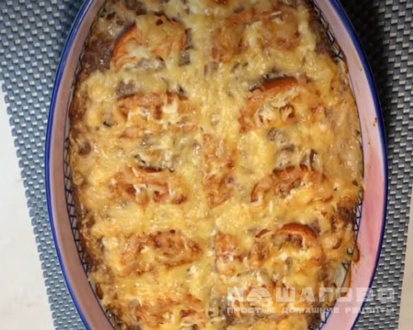 Картофельная запеканка с фаршем и сыром в духовке
