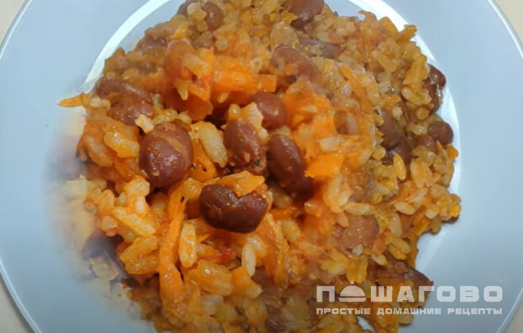 Цветная фасоль с рисом