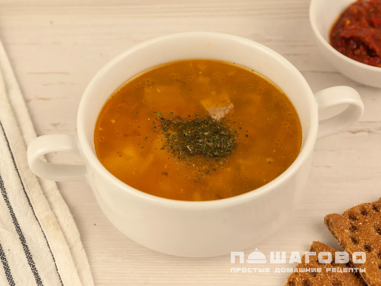 Харчо с курицей и картошкой