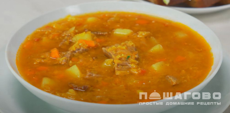 Чечевичная похлебка из красной чечевицы