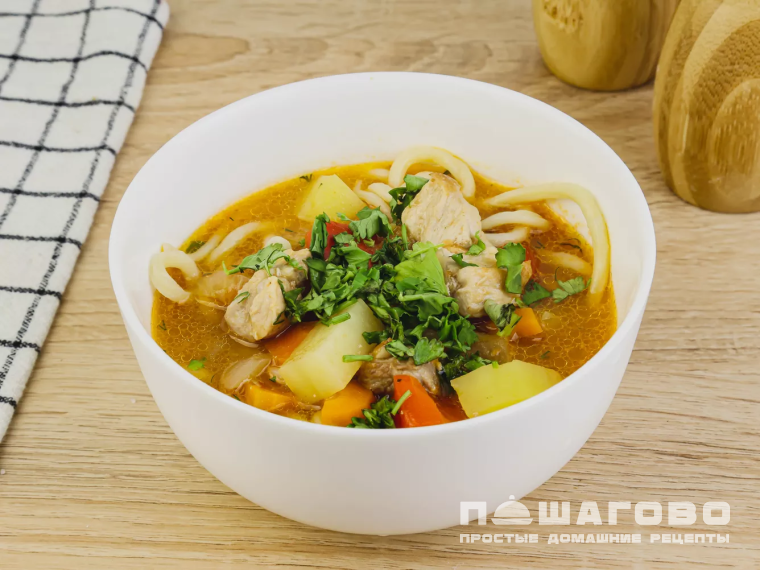Лагман из свинины с картошкой