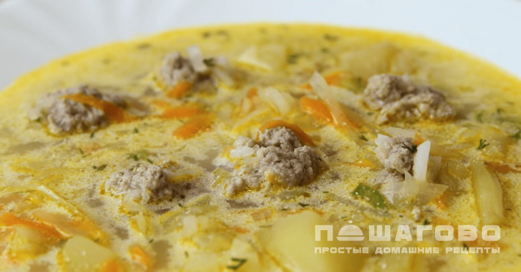 Суп с фрикадельками с капустой