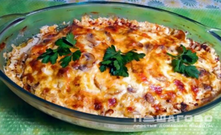 Куриная грудка с грибами