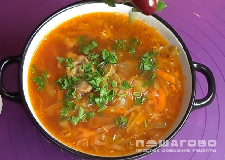 Кубанский борщ с томатным соком