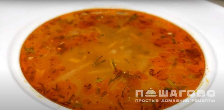 Рассольник классический с рисом и огурцами