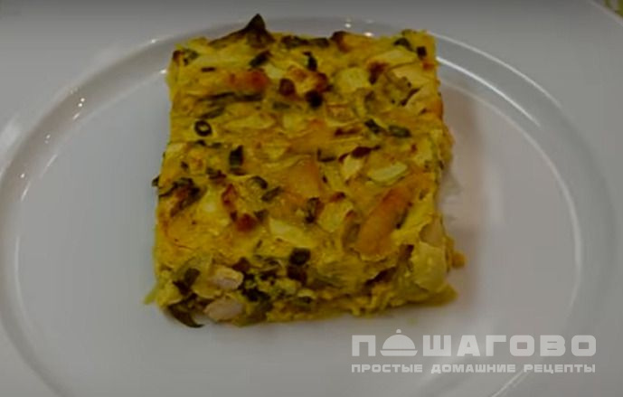 Диетическая кабачковая запеканка запеченная в духовке со сметаной