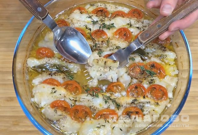 Треска с помидорами
